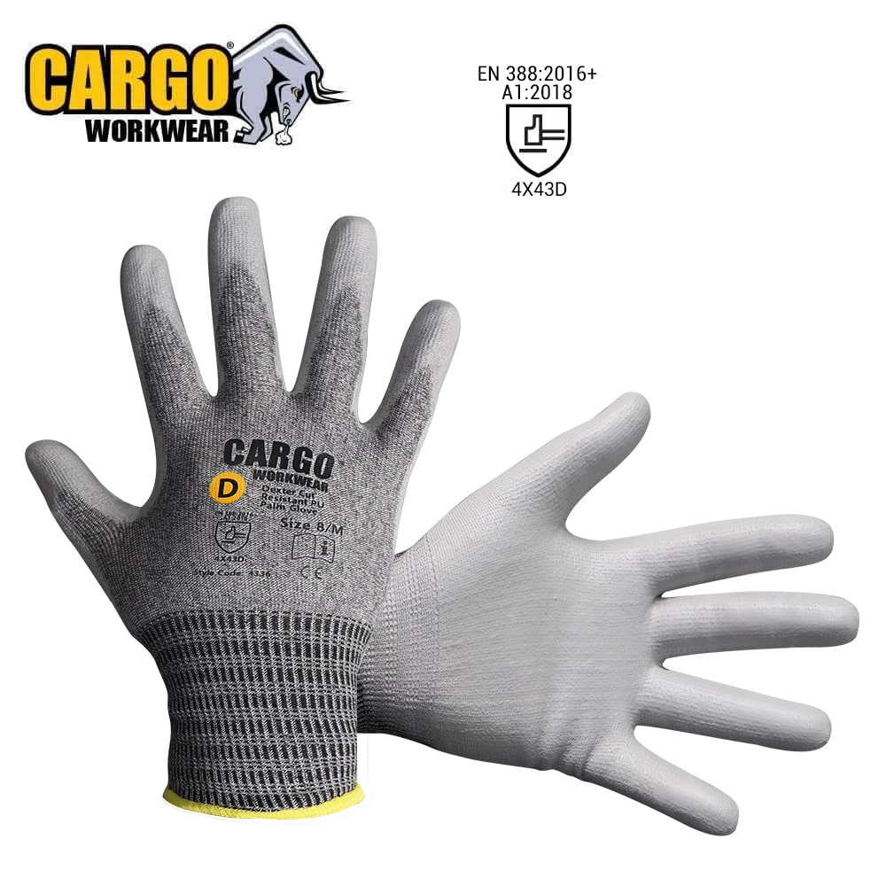 Cargo Dexter Cut 5/D PU Palm Glove 4X43D Ext Cuff